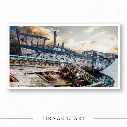 Tirage d’art – épaves de Quelmer, La Passagère, Saint-Malo, Bretagne – édition limitée