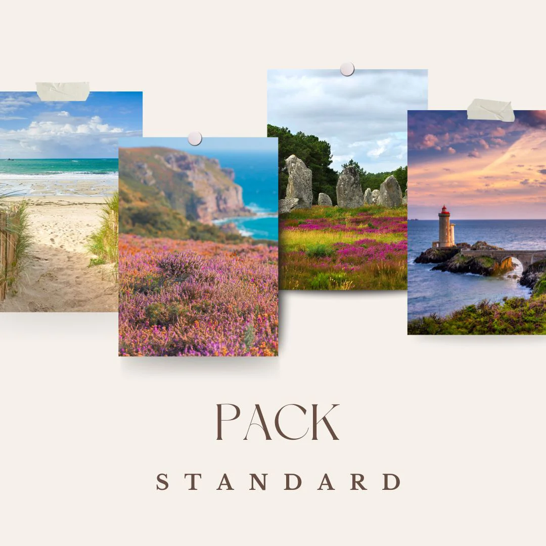 Quatre photographies livrées dans le Pack Standard, pensées pour une décoration originale et cohérente.