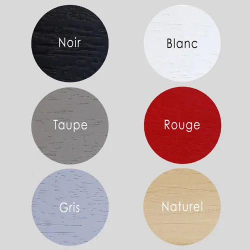 Sechs Farben für Schattenfugenrahmen: Schwarz, Weiß, Taupe, Rot, Grau und Natur