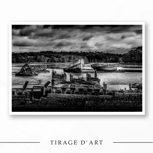 Photo noir et blanc épaves Kerhervy – édition limitée
