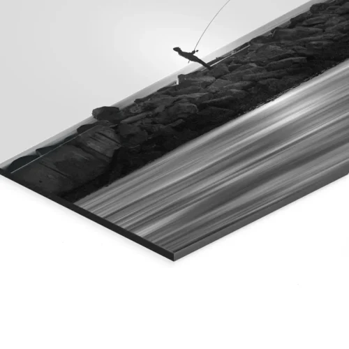 Schwarzweißfotografie Fischer auf der Mole – Alu-Dibond limitierte Auflage