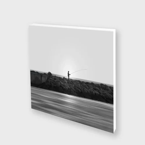 Kunstdruck Foto Fischer auf der Mole – Leinwand limitierte Auflage