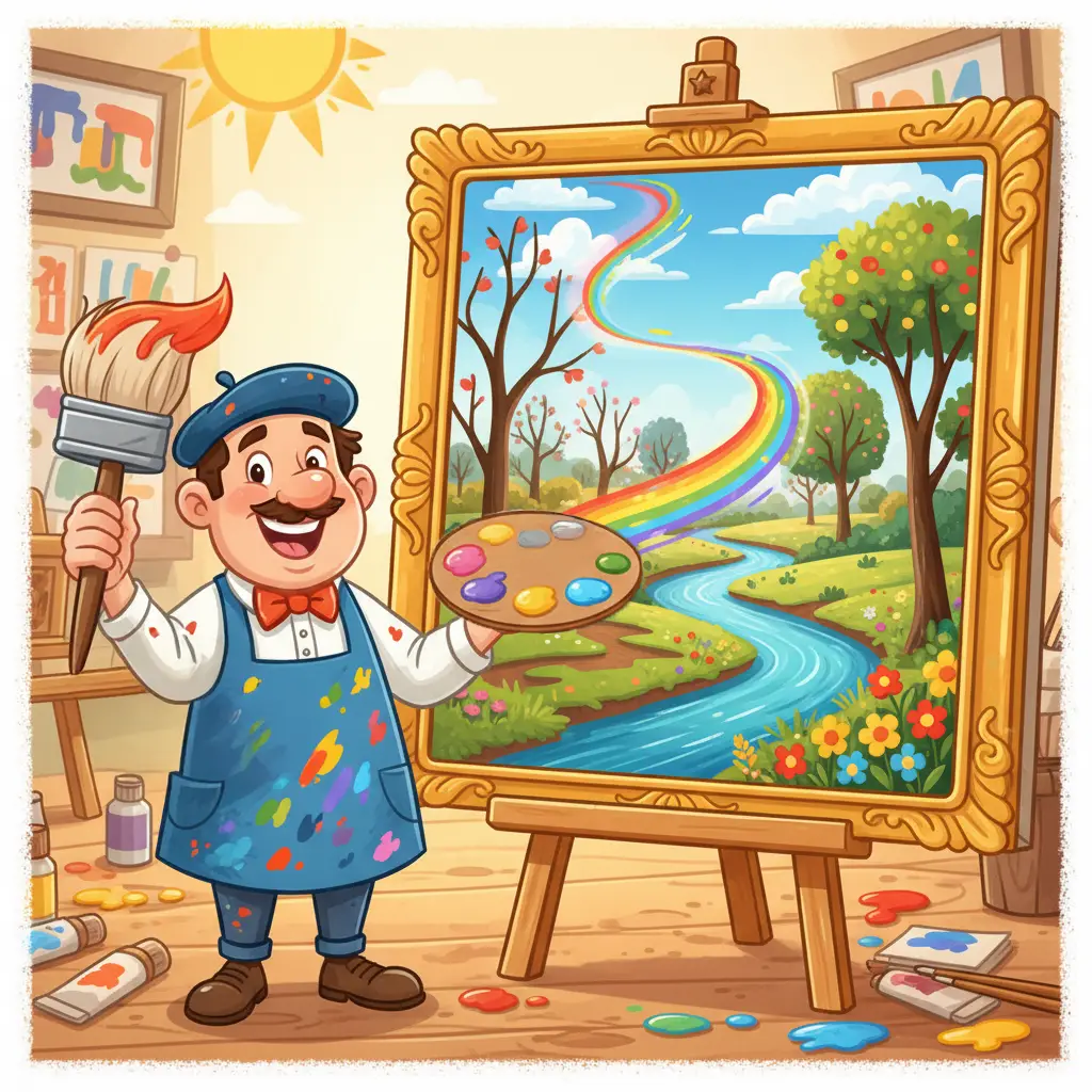 Illustration montrant comment l'intention créative transforme un paysage banal en œuvre vibrante.