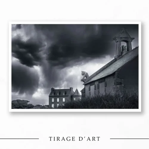 haus granit ploumanac'h pfad zöllner schwarz und weiß gewitter