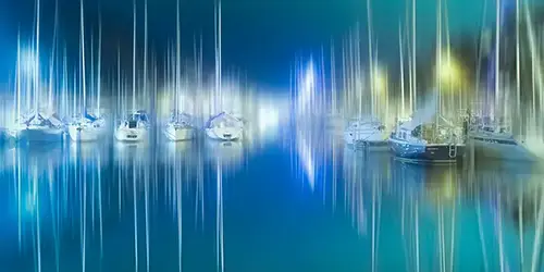 Photographie d'art bateaux au port en ICM - Collection Prestige édition limitée Loïc Delplanque