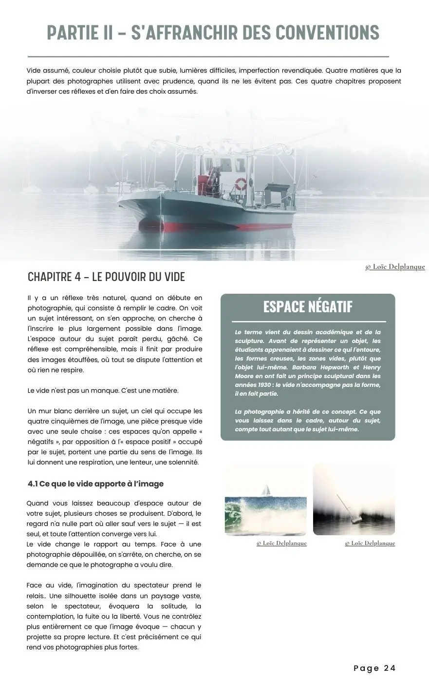 Ebook Devenir photographe d'art, partie S'affranchir des conventions Guide photographie artistique : ouverture de la partie S'affranchir des conventions